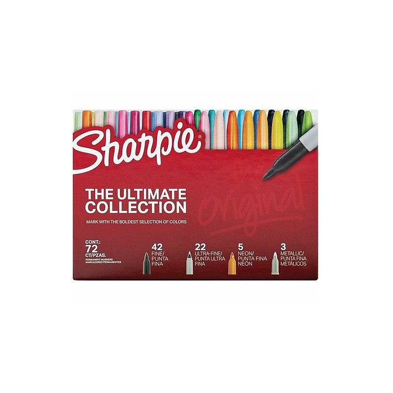 Sharpie The Ultimate Collection Permanent Markers, Assorted Tips, Assorted Colors, 72/Pack  (1983254) image 1