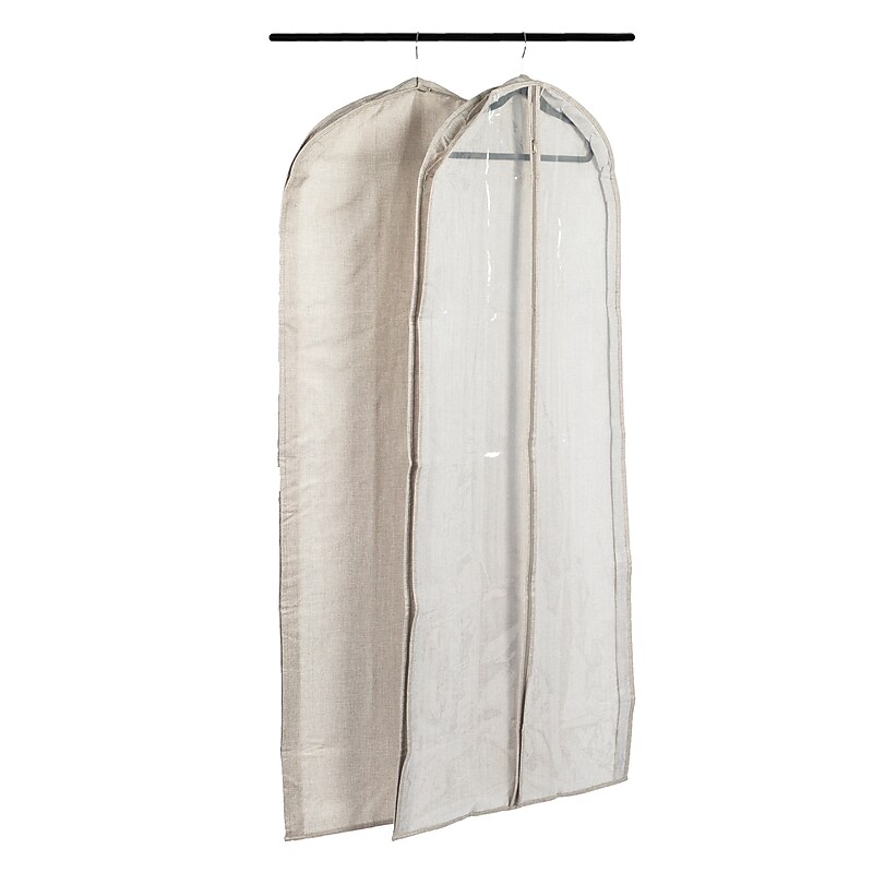 Household Essentials Hanging Clothing Storage Bag, Gray, 2/Set (HE1047) image 1