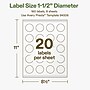Avery Hemp Round Laser/Inkjet Multipurpose Labels, 1-1/2" Dia, Off-White (160/Pack)~#|#~BE3BB828-651A-4024-B55427C39C3EF3D5_sc7