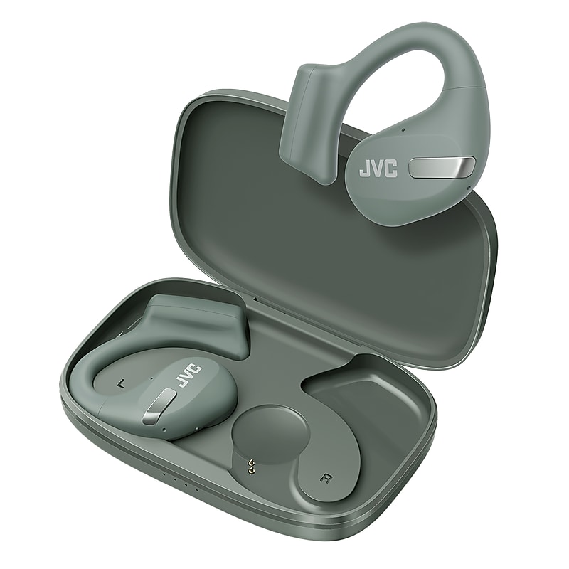 JVC Nearphones Wireless Noise Canceling Over-Ear Earphones, Bluetooth, Sage Green (JVCHANP50TG) image 1