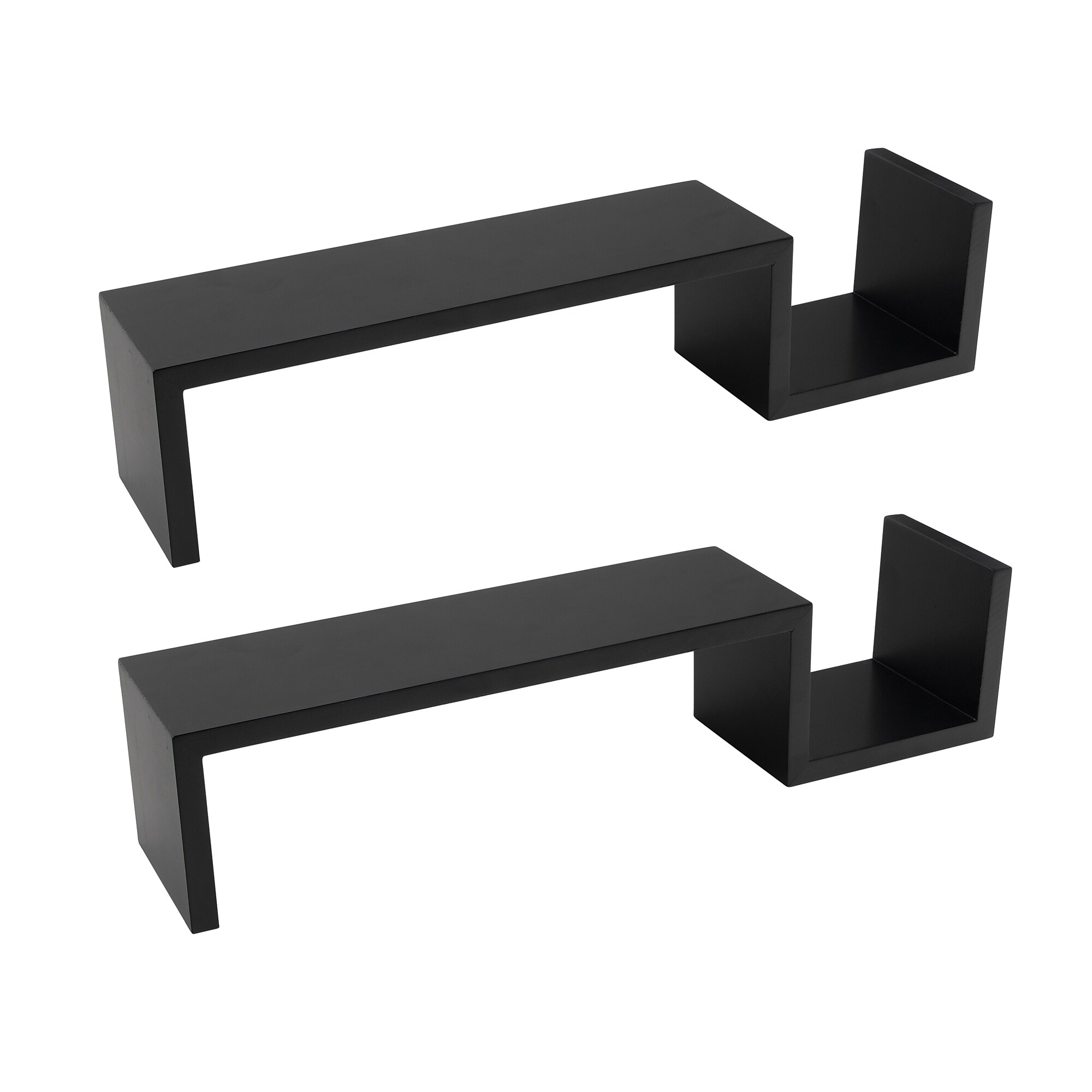 V-Light Wall-Mounted Shelf, 21.5″, Black, 2/Pack (VW161008B) Sansujyuku sansujyuku.com