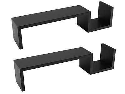 V-Light Wall-Mounted Shelf, 21.5″, Black, 2/Pack (VW161008B) Sansujyuku sansujyuku.com