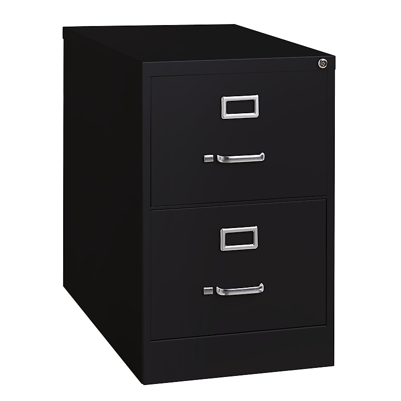 Hirsh Commercial 2-Drawer Vertical File Cabinet, Legal Size, Lockable, 28.375"H x 18"W x 26.5"D, Black (14103) image 1