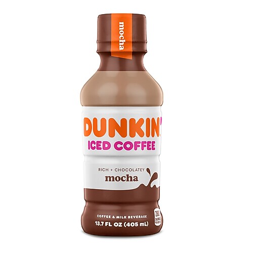 Dunkin' Donuts Iced Mocha Coffee, 13.7 oz., 12/Carton (049000072389