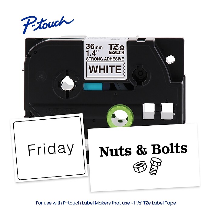 TierNoyesページ Brother P-touch Strong Adhesive Laminated Label Tape, ~1-1/2