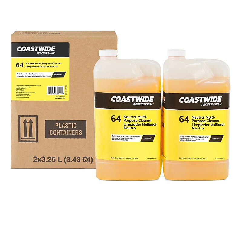 Coastwide Professional Multi-Purpose Neutral Cleaner 64 Concentrate for ExpressMix, 3.25L, 2/Carton (CW6403EM-A) image 1