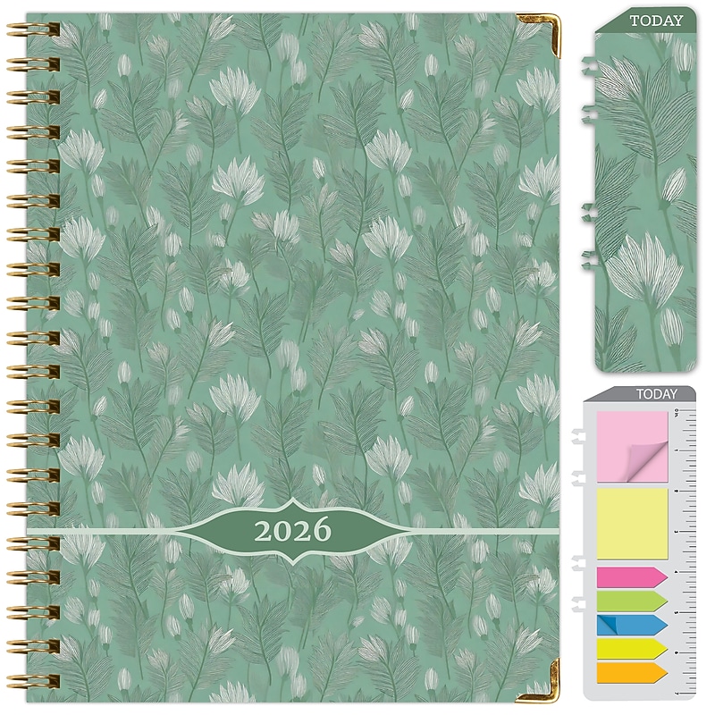 2026 Global Printed Products Big Print 8.5" x 11" Weekly & Monthly Planner, Hardcover, Whispering Meadow (LGPRTCY26851186) image 1