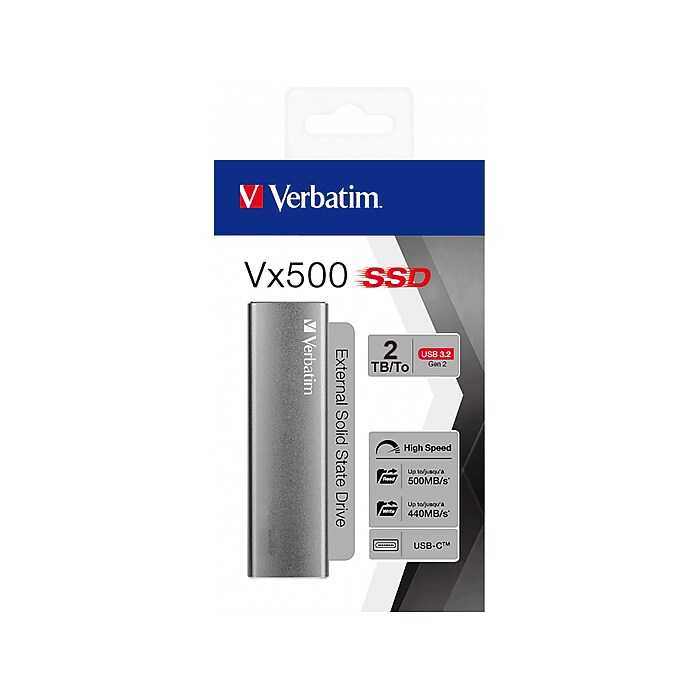 Verbatim Vx500 2TB USB 3.2 External Solid-State Drive (47454