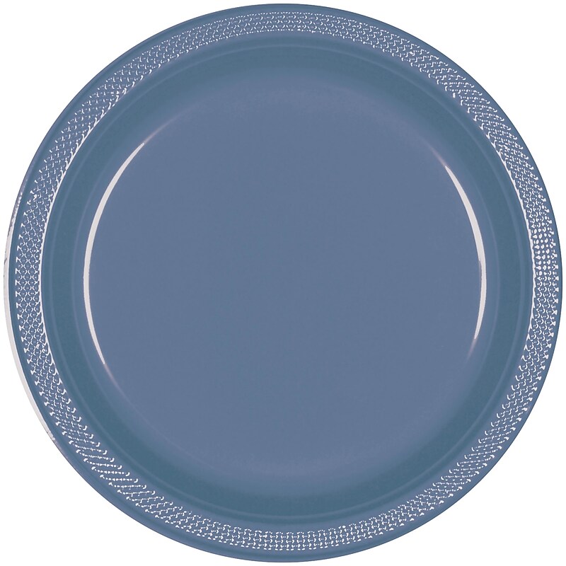 Party City 10.25" Plastic Plates, Indigo, 20/Pack (AM43015-168-NS) image 1