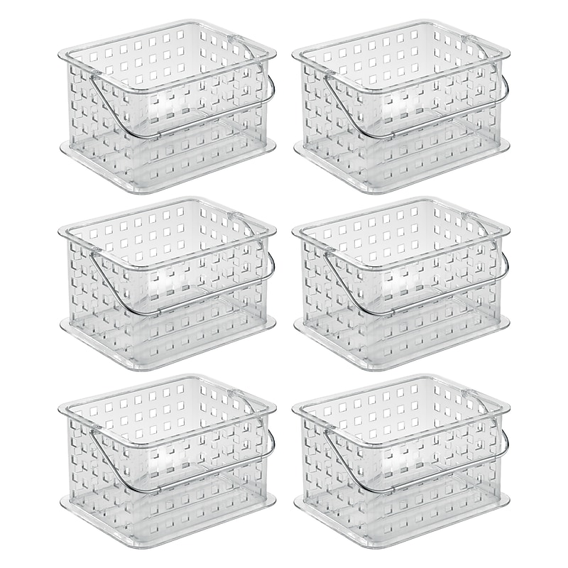 iDESIGN Medium Stackable Plastic Storage Bin, Clear, 6/Pack (29410M6) image 1