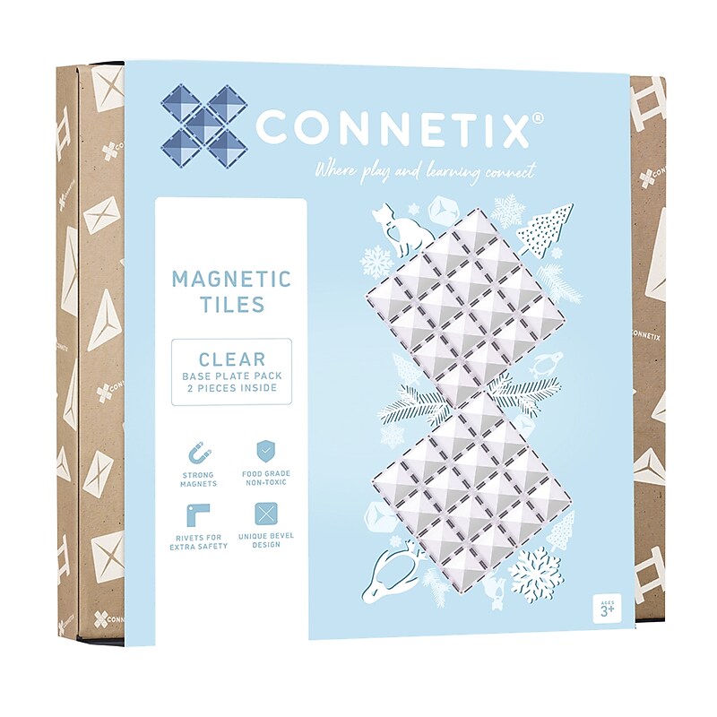 Connetix Magnetic Tiles Clear Base Plate Pack, 2 Pieces (CNTC00002BP) image 1