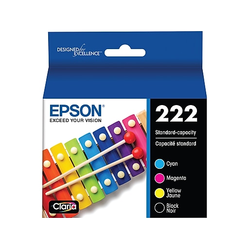 Epson 222 Cyan/Magenta/Yellow/Black Standard Yield Ink Cartridges, 4