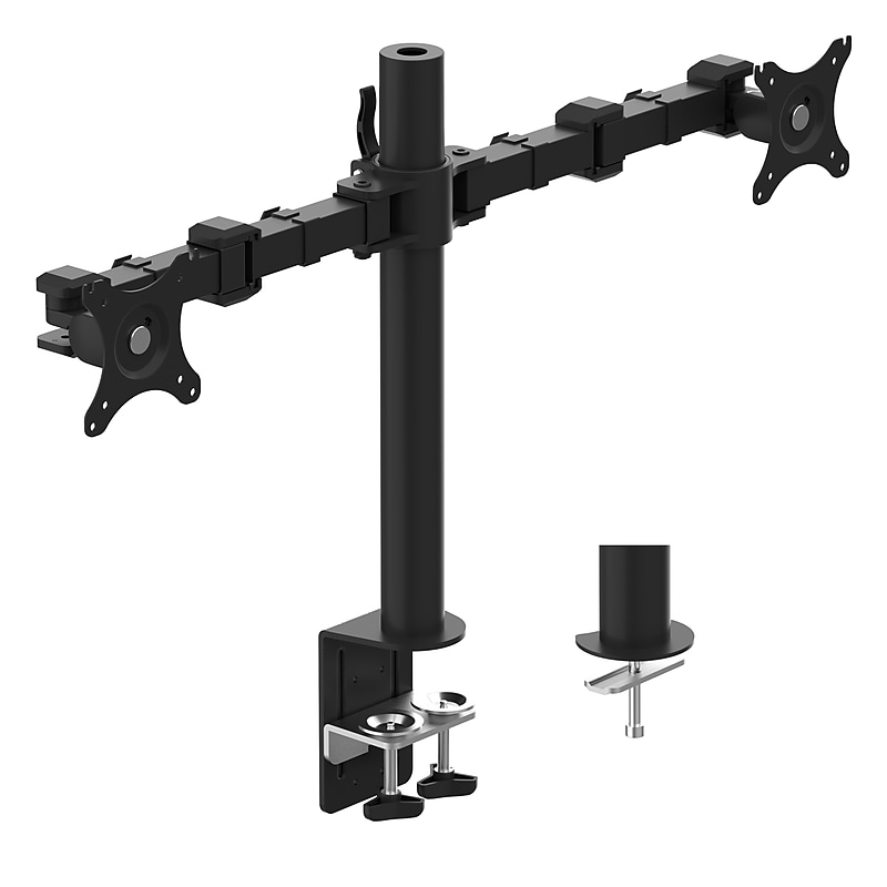 FlexiSpot Adjustable Dual Monitor Arm Mount for Sit-Stand Riser, Up To 30" Monitor, Black (D1D-E) image 1