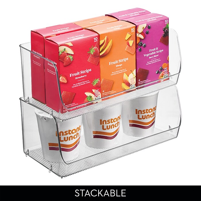 iDESIGN Medium Stackable Plastic Storage Bin, Clear (70055) | Staples