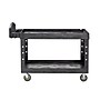 Rubbermaid 2-Shelf Plastic/Poly Mobile Utility Cart with Swivel Wheels, Black (FG454600BLA)~#|#~BE6D1871-11A3-420C-A7B36071E656178C_sc7