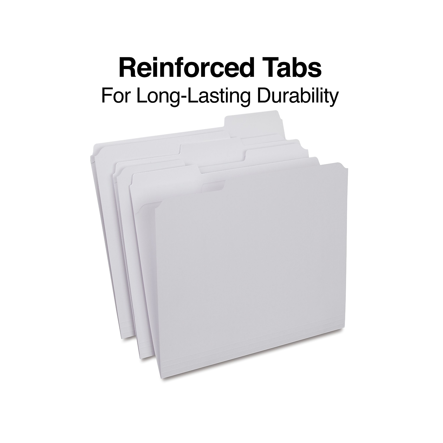 Staples Colored File Folders w/ Reinforced Tabs Letter 3 Tab White 100/Box - Picture 3 of 7