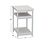 Household Essentials Jamestown 18"W x 17"D Laminate Side Table, 2 Shelves, Scandinavian White/White (8201-1)~#|#~BE7C5014-DAAC-40DA-858454F59BBD5D3D_sc7