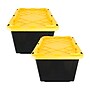 Greenmade 108 Qt. Storage Bin with Snap Lid, Plastic, Black/Yellow, 2/Pack (669871)~#|#~BE838AF5-D2E8-46DF-873737091B346136_sc7