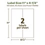 Avery EcoFriendly Rectangle Multipurpose Labels, 11" x 4-1/4", White, 100/Box (94266)~#|#~BE88031E-D800-490C-81D52F5C1AA48982_sc7