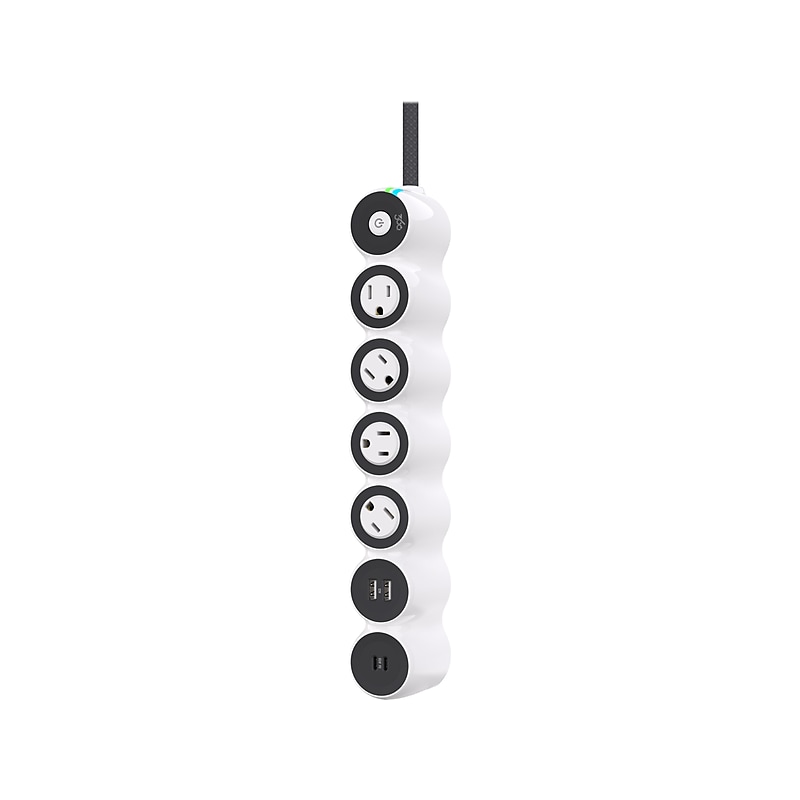 360 Electrical Powercurve 4-Outlet 4-USB Port Surge Protector, 6', White (3E0777-WVG4NA) image 1