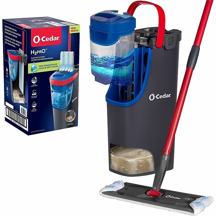 O-Cedar H2prO Flat Mop System, Black/Red (FHP175765) | Staples