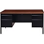 Hirsh 60"W Double-Pedestal Computer Desk, Black/Walnut (20101)~#|#~BE945F32-CE04-4A63-A7D334A64DA54E9A_sc7
