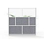 Luxor Modular Room Divider Starter Wall, 70"H x 70"W, Gray PET/Frosted Acrylic (MW-7070-FCG)~#|#~BE9489B8-20E1-4E35-AD504388C1C28F00_sc7
