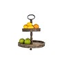 Storied Home 18.5" Decorative Wood 2‑Tier Tray Round Serving and Display Stand, Natural (DA4439)~#|#~BE9954F9-EAF1-4ECB-AA1FC6B9E2319D8D_sc7