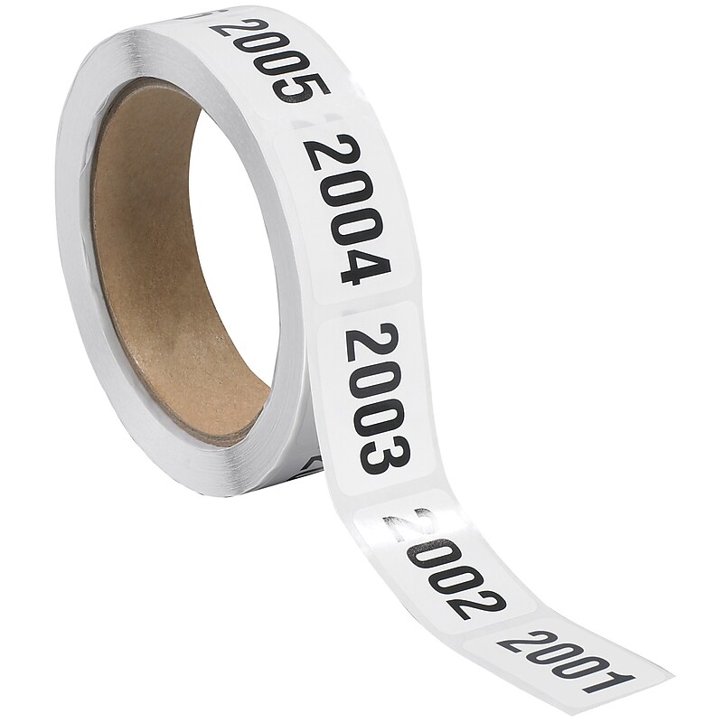 Tape Logic 2001-2500 Consecutive Numbered Labels, 1" x 1 1/2", Black/White, 500/Roll (DL1245) image 1