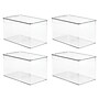 iDESIGN Stackable Plastic Storage Bin, 7" x 12.75"x 7.25", Clear, 4/Pack (29201M4)~#|#~BE9D74F3-9EE7-48AC-BA06915FAD60BA82_sc7