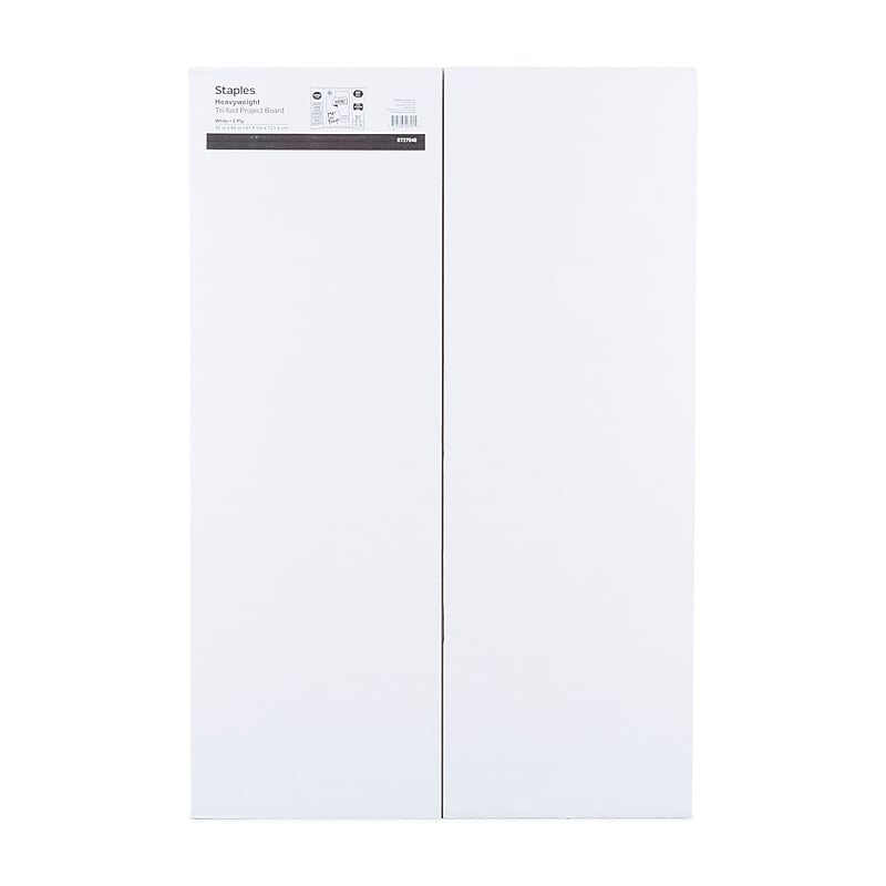 Staples Double Ply Tri-Fold Presentation Board, 36" x 48", Corrugated, White, (22501-3648T12) image 1
