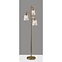Adesso Gio 65"H Antique Brass Floor Lamp with White Glossed Glass Shades (3312-21)~#|#~BEA76760-2FE6-4B35-A1DF8BF38EECD9D7_sc7