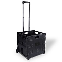 Staples Plastic/Poly Mobile Utility Cart with Dual Wheel (Black)