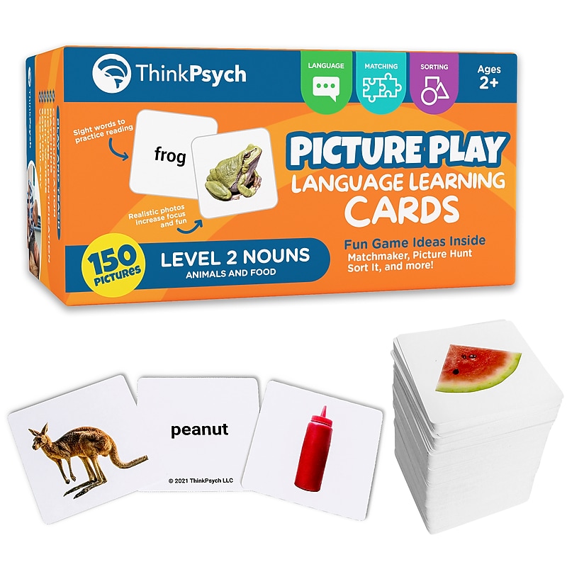 ThinkPsych Picture Play Level 2 Nouns Language Learning Flash Cards, 150/Pack (TPYAN01) image 1