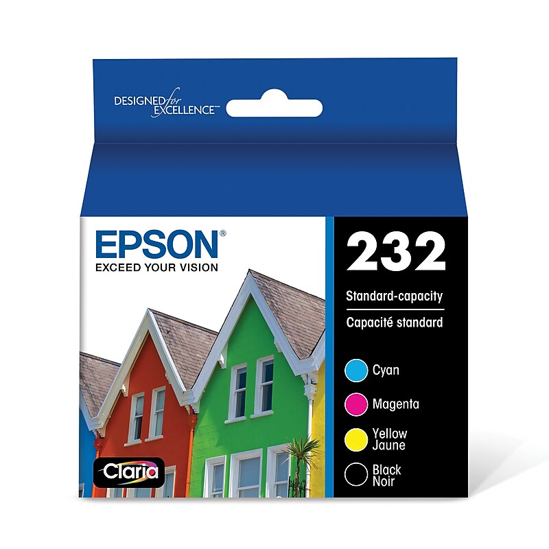 Epson 232 Cyan/Magenta/Yellow/Black Standard Yield Ink Cartridges, 4/Pack (T232120-BCS) image 1