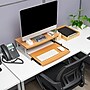 Mind Reader 2-Tier Monitor Stand with Sliding Keyboard Drawer, Brown (2TSLIDE-BRN)~#|#~BEB8CFD1-D448-4EEF-B9C25BE5956DD867_sc7