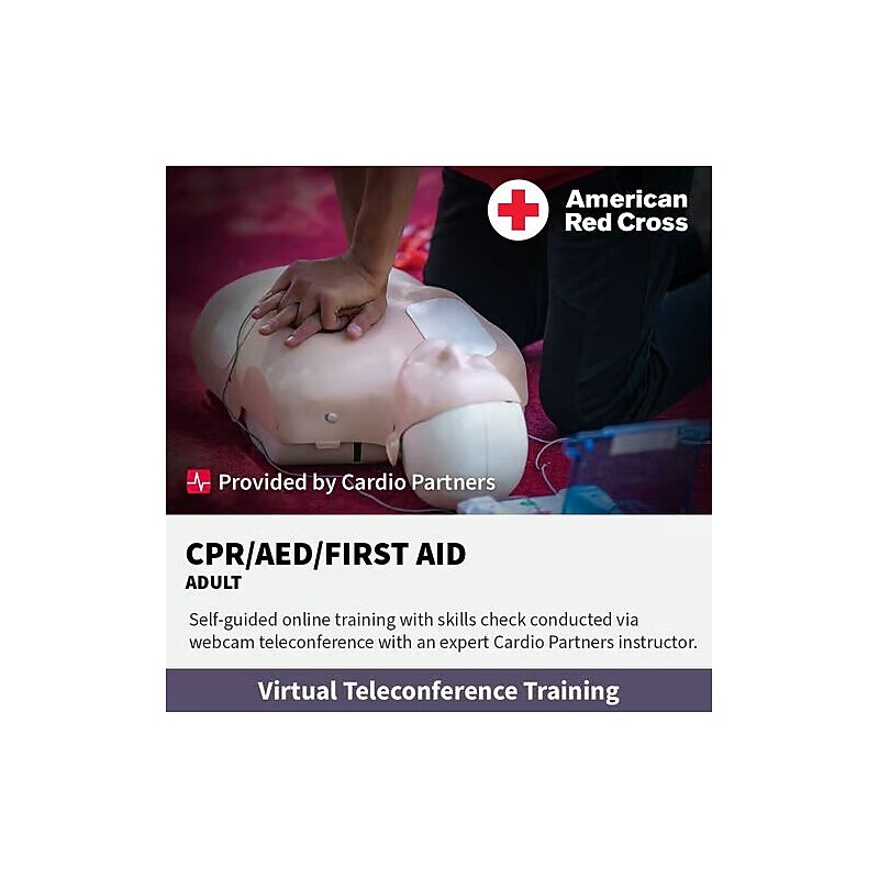 American Red Cross Virtual First Aid, CPR & AED Training, 1 Student (FACPRAEDAVKIT) image 1