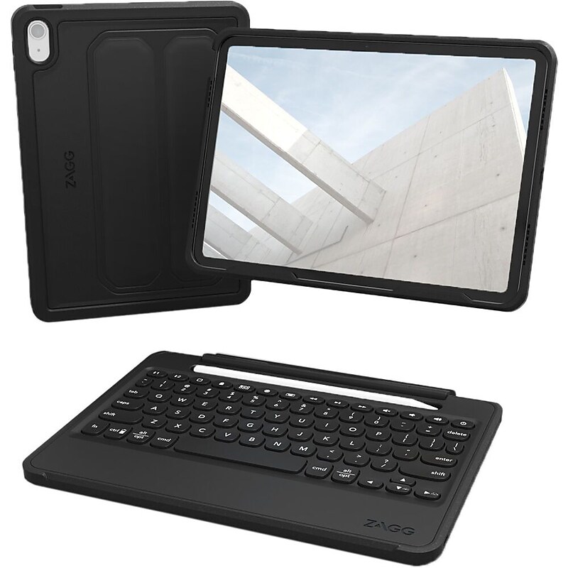 ZAGG Rugged Book Polycarbonate 10.9" Rugged Keyboard/Cover Case for Apple iPad (10th Generation), Black (103111478) image 1