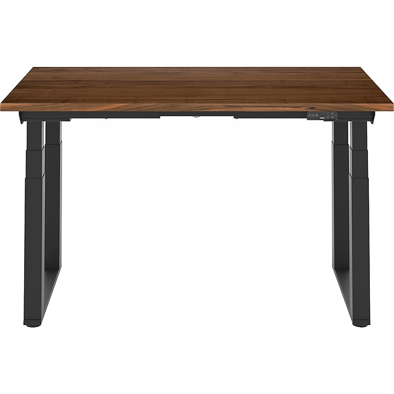 FlexiSpot E7Q 60"W Electric Adjustable Standing Desk, Black Walnut/Black (E7QB6030-BW) image 1