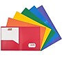 JAM Paper Heavy Duty 2 Pocket Folder, Plastic, Assorted Primary Colors, 12/Pack (383Hrgbyopb)~#|#~BEC0A135-C320-43F7-8031E81488405374_sc7