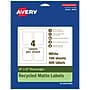 Avery EcoFriendly Laser/Inkjet Rectangle Multipurpose Labels, 4" x 3", White, 400/Box (94252)~#|#~BEC24FD0-6CD3-48D9-AED6006F47E4E2B0_sc7