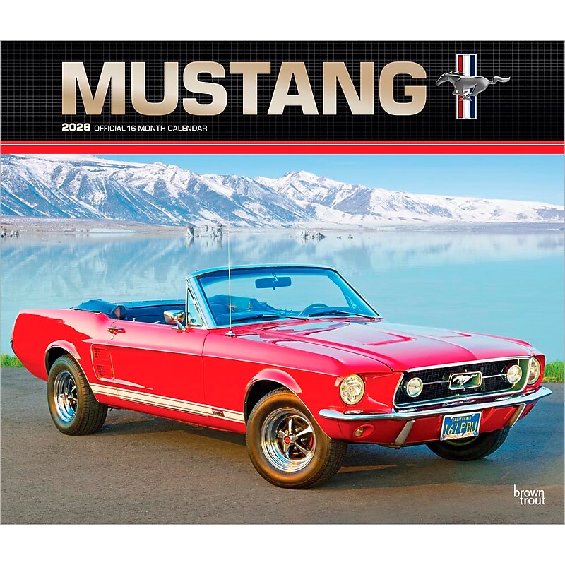 2026 BrownTrout Ford Mustang 14" x 12" Monthly Wall Calendar (9798330701643) image 1