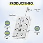 Overtime OS70 22-in-1 Multi-Port 16-Outlet 3 USB-A 3 USB-C Ports Power Strip, White (OADOS70)~#|#~BEC7F19D-9AAC-42AF-88834BE762C5B050_sc7