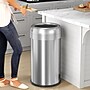 halo Stainless Steel Round Open Top Trash Can with Dual AbsorbX Odor Control System, Silver, Silver, 13 Gal. (OT13STR)~#|#~BECBCD2E-F944-415A-B1B55D8D2912D2CF_sc7