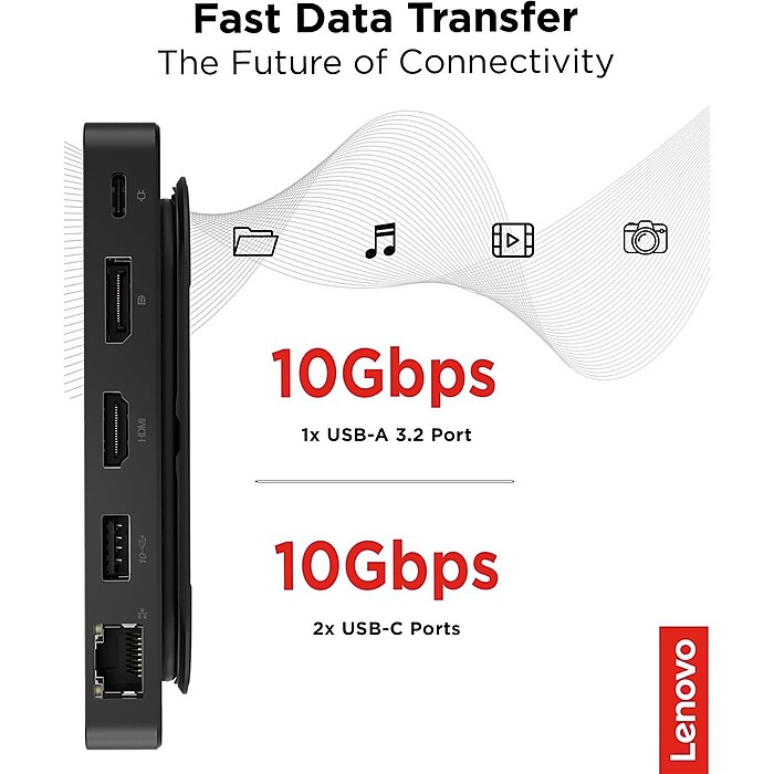 Lenovo Dual Display Travel Dock USB-C Universal Docking Station