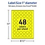 Avery Laser/Inkjet Multipurpose Circle Labels, 1" Dia., Neon Yellow, 960/Pack (94500)~#|#~BEDA92DD-29E9-4D82-9B122C73B8079F5B_sc7