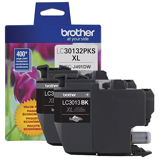 Brother LC30132 Black High Yield Ink Cartridge, 2/Pack (LC30132PKS