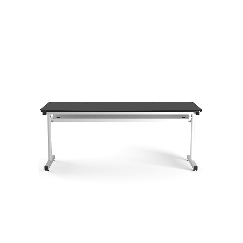 VersaDesk 72"W Basic Computer Table, Black/White (BCT7230-WB) image 1
