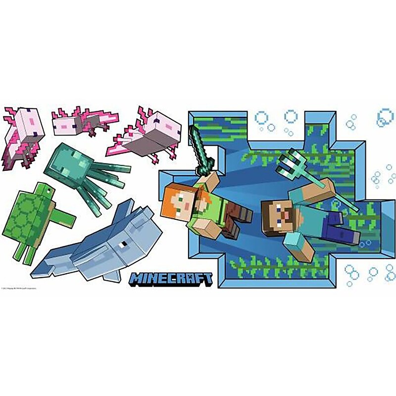 RoomMates Minecraft Children's Wall Decal Set, Cartoons (RMK5005GM) image 1
