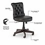 Bush Furniture Key West 54"W Computer Desk with Storage and Mid-Back Tufted Office Chair, Dark Gray Hickory (KWS020GH)~#|#~BEE673D5-099E-4391-815D2CAAB5184608_sc7